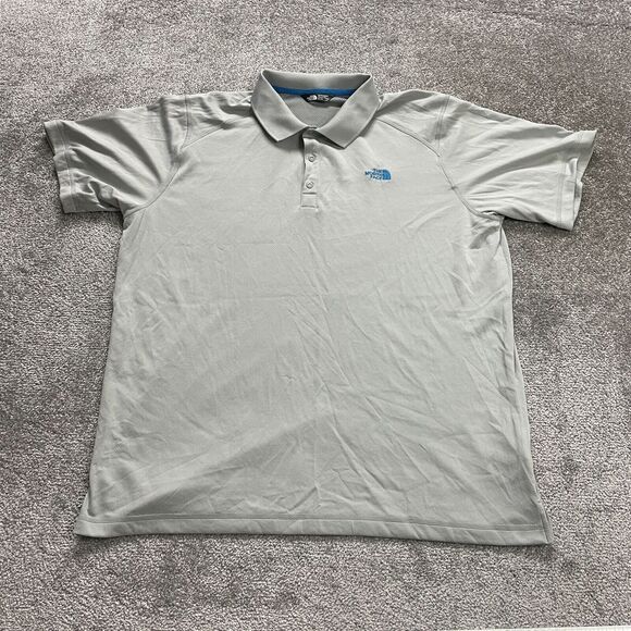 The North Face Polo Shirt Mens XL Light Gray Short Sleeve Golf Collared Stretch - Picture 1 of 10